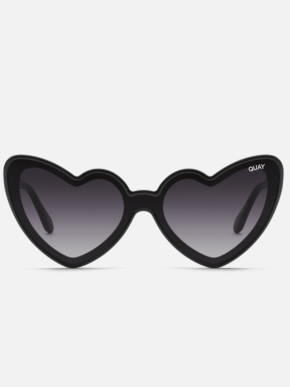 QUAY Love Struck Sunglasses Black Frame Smoke Lens Heart Sunnies NWT